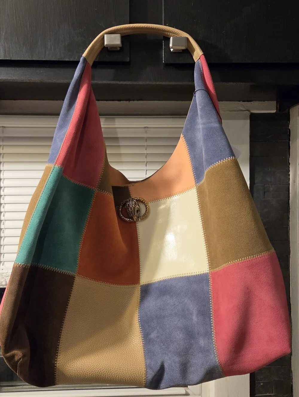 Kurt Geiger NWT Suede Patchwork Hobo Bag & Dustbag